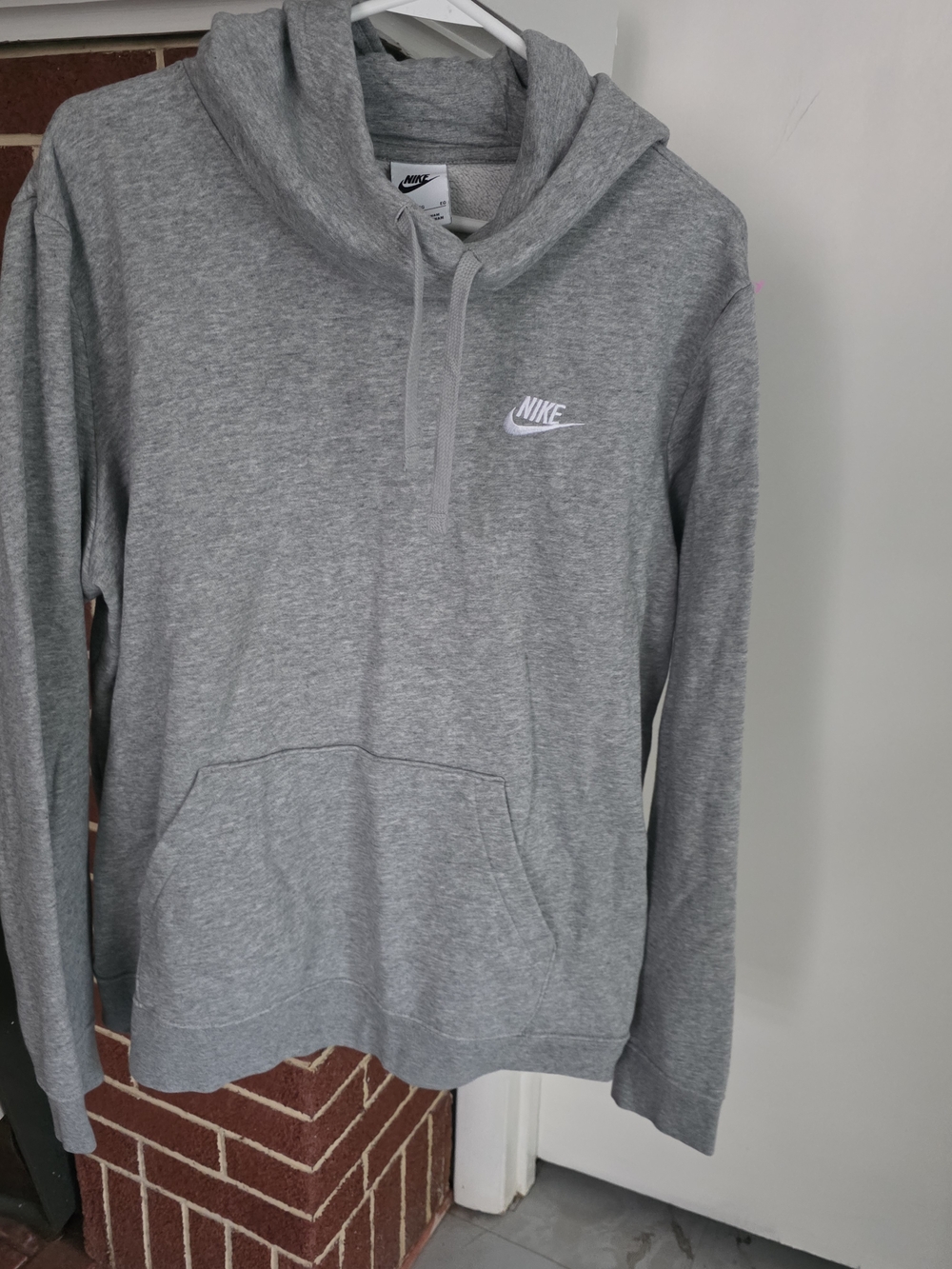 Nike Gray Pullover Hoodie with White Logo